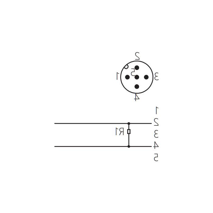 M12 5Pin、直型公头、CC-Link终端电阻、0C4R31